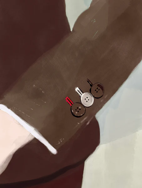 Details am Sacko-Ärmel - Knöpfe